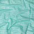 Turquoise blue premium silk brocade fabric with same tone embroidery having mirror work in fancy design-D12460 Regal Fabrics