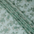 قماش من الشيفون الحريري الفرنسي (الفرنساوي) الفاخر باللون الأخضر الباستيل مع الفيسكوز الأخضر المريمي مع اللوريكس الأخضر بتصميم الأزهار -D14063