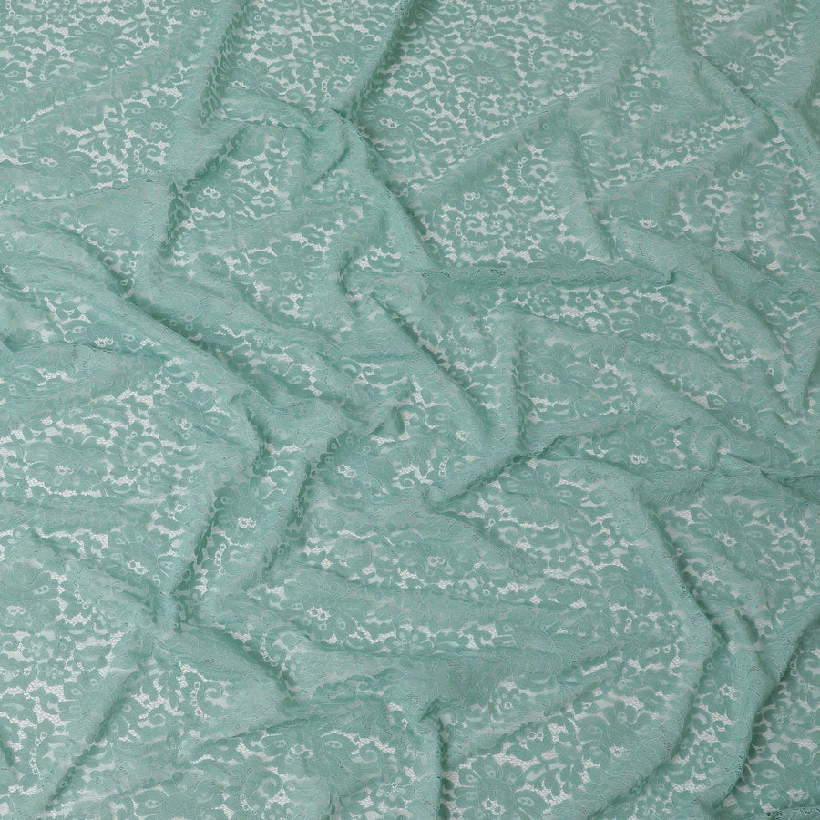 Tiffany blue lace fabric in floral design