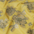 قماش الفوال القطني الأخضر من موقع قران بنفس النغمة والتطريز باللون الأخضر الزيتوني بتصميم الأزهار-D14472