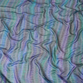 Multicolor Premium Pure silk chiffon fabric with gold and silver metallic lurex in batik design-D8860 Regal Fabrics