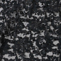 Black lace fabric with black sequins in floral design
