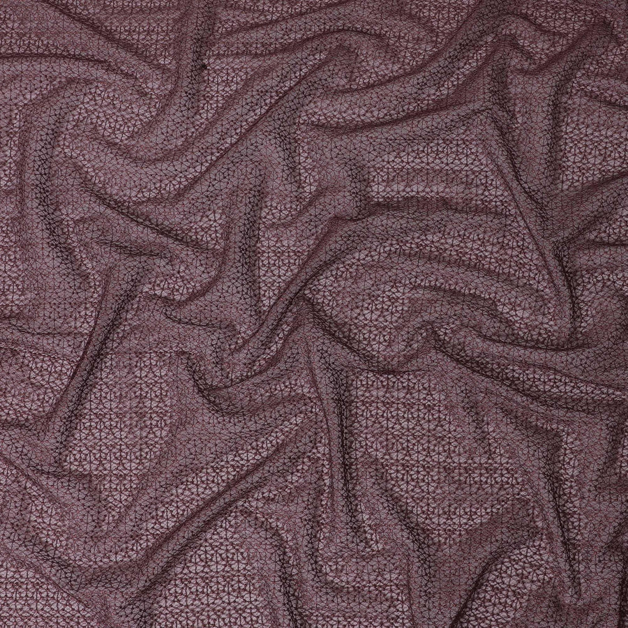 Maroon guipure lace fabric with same tone embroidery in fancy design-D11773