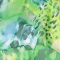 White Swiss 100% cotton voile fabric with baby blue, neon green, off white and bottle green print in floral design-D7200 Regal Fabrics