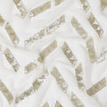 Off white premium pure silk chiffon fabric with same tone sequins embroidery in geometric design-D13623