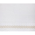 Rhino grey nylon tulle fabric with white and gold embroidery having gold sequins in fancy design-D6904 - Regal Fabrics