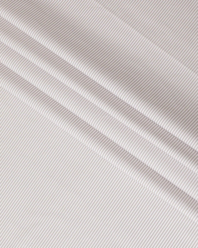 Off white Premium 100% cotton shirting fabric with beige stripe design-D13087 Regal Fabrics