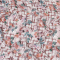 Light rose pink synthetic crepe fabric with multicolor print in floral design-D7639 Regal Fabrics