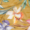 Mustard yellow cotton voile fabric with same tone jacquard having multicolor print in floral design-D8247 Regal Fabrics