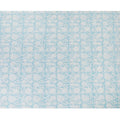 White cotton voile fabric with baby blue print in floral design-D15416