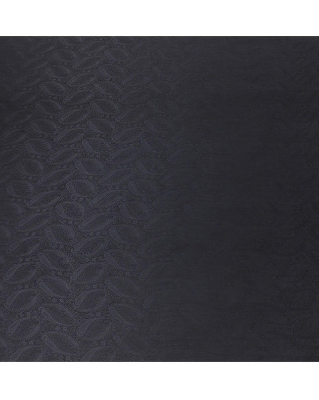 قماش كوبرو أسود قابل للتحلل بنسبة 100% مع جاكار بنفس اللون بتصميم ذاتي-D6984