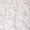 Light pink Premium pure silk chiffon fabric with gold and pink metallic lurex in abstract design-D12316