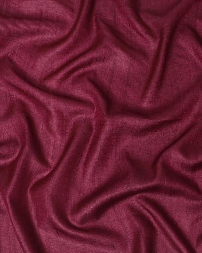 Magenta pink plain blended tussar silk fabric-D12245 Regal Fabrics