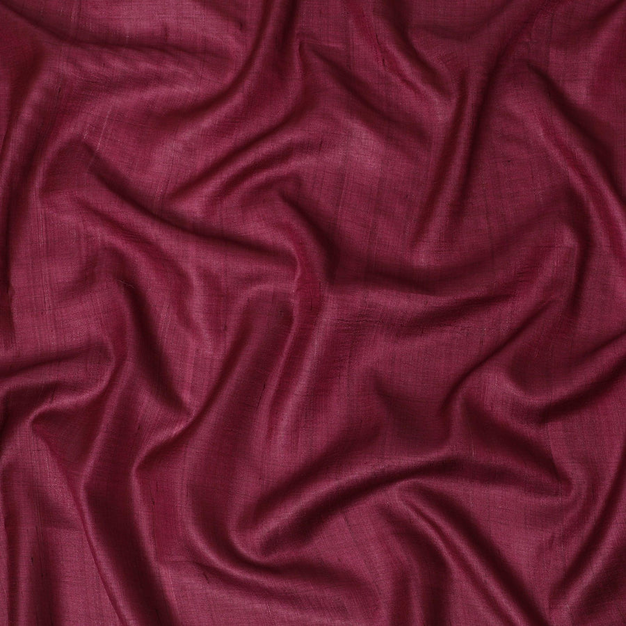 Magenta pink plain blended tussar silk fabric-D12245