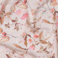 قماش جورجيت صناعي باللون البيج اللاتيه مع طباعة متعددة الألوان بتصميم الأزهار-D10294