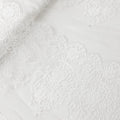 White nylon tulle fabric with same tone embroidery in fancy design-D6025 Regal Fabrics