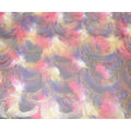 Multicolor Premium pure silk chiffon fabric with gold metallic lurex in abstract design-D9693