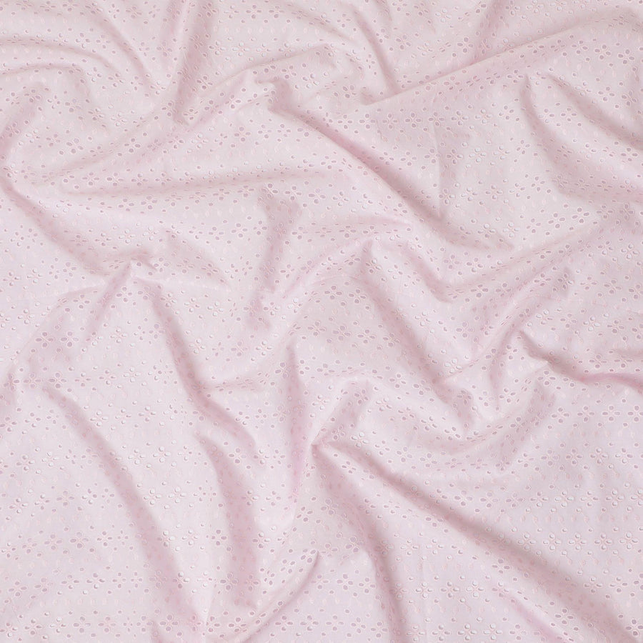 Light pink cotton voile fabric with same tone embroidery in chikankari design-D12482