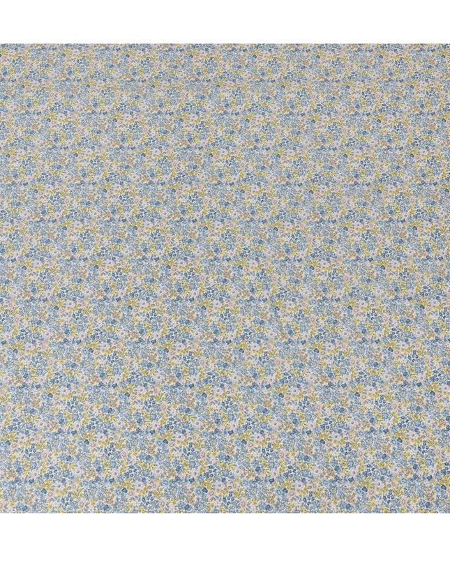 Powder blue cotton lawn fabric with multicolor print in fancy design-D15214 Regal Fabrics