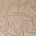 Brown synthetic lace fabric with same tone embrodiery in fancy design-D13898