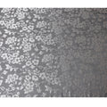 Black Premim pure silk chiffon fabric with silver jacquard in floral design-D15319
