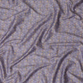 Royal blue cotton satin fabric with mustard yellow, scarlet red and lavender print in Paisley design-D11925 Regal Fabrics