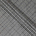 Cloud grey Premium pure English super 150's all wool suiting fabric with beige and blue checks design-D14819