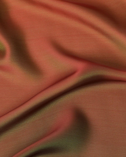 Orange to brown Premium pure silk chiffon fabric in ombre design-D13399