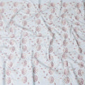 Powder blue Premium pure cotton voile fabric with dark brown and beige embroider in floral design-D15251