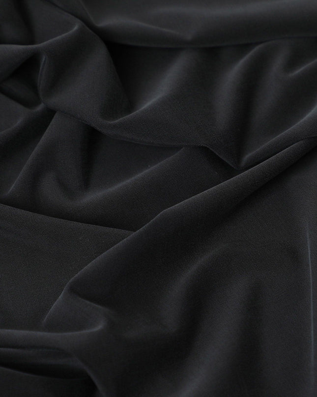 Black plain polyester cupro silk jersey fabric-D6968