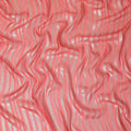 Scarlet red Premium pure silk chiffon fabric with gold metallic lurex in stripe design-D12402