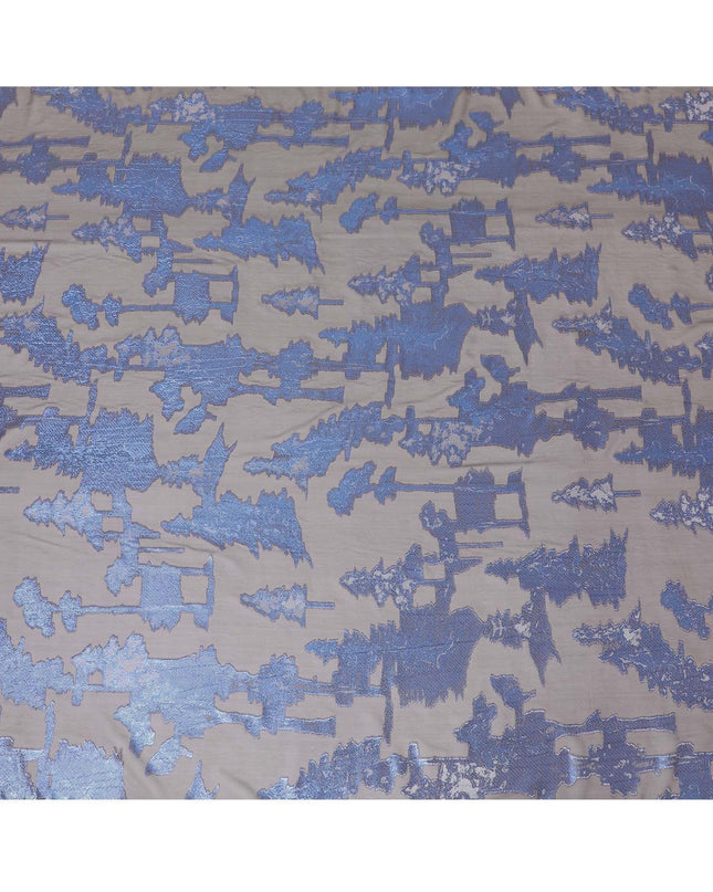 ديراك شيفون حرير فرنسي خالص فاخر مع فيسكوز لافندر ولوريكس ميتاليك أزرق بتصميم تجريدي-D8876