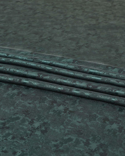 قماش كوبرو أخضر غابات قابل للتحلل بنسبة 100% مع جاكار بنفس اللون بتصميم ذاتي-D6980