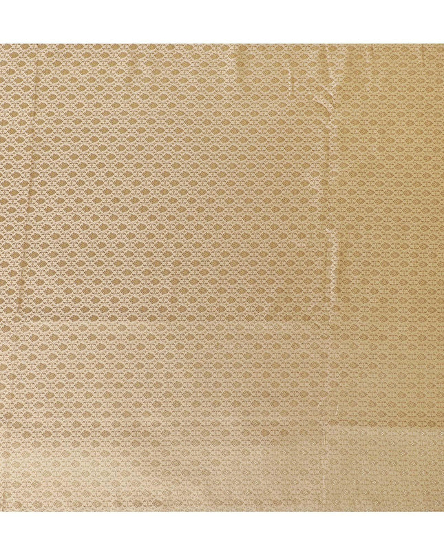 قماش بروكار حريري بيج لاتيه مع لوريكس معدني ذهبي في تصميم باقة -D11308