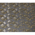 Black Premium pure French (Fransawi) silk chiffon fabric with gold viscose having metallic lurex in floral design-D15635
