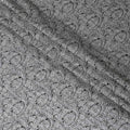 White Uragiri cotton fabric with black colour prints in paisley design-11228