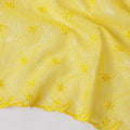 Lemon yellow Premium Swiss cotton voile thobe with same tone and light yellow embroidery in fancy design-D11617