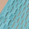 Sky blue nylon tulle fabric with same tone fancy embroidery having sequins in stripe design-D9198