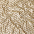 Beige silk brocade with brown and gold metallic lurex in paisley design-D11332