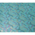Teal green Premium pure silk chiffon fabric with gold and pink metallic lurex in abstract design-D12315