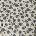 Light gold Premium pure French (Fransawi) silk chiffon fabric with black viscose having baby blue metallic lurex in floral design-D15629