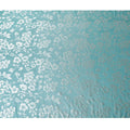 Teal blue Premim pure silk chiffon fabric with silver jacquard in floral design-D15318
