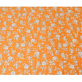 Orange uragiri cotton voile fabric with same tone jacquard grey, black and olive green print in floral design-D14326