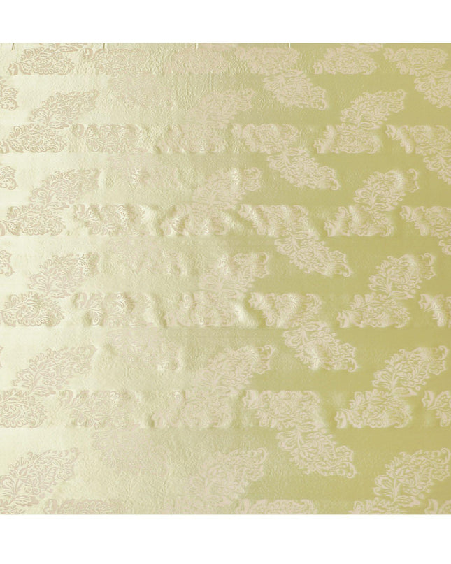 Mint green premium pure burnout silk chiffon fabric in floral design-D13112