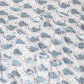 Rhino grey silk chiffon fabric with baby blue and copper metallic lurex in floral design-D8041