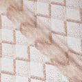 Light peach nylon tulle fabric with same tone, copper sequins having same tone bead work in geometric design-D13794 Regal Fabrics