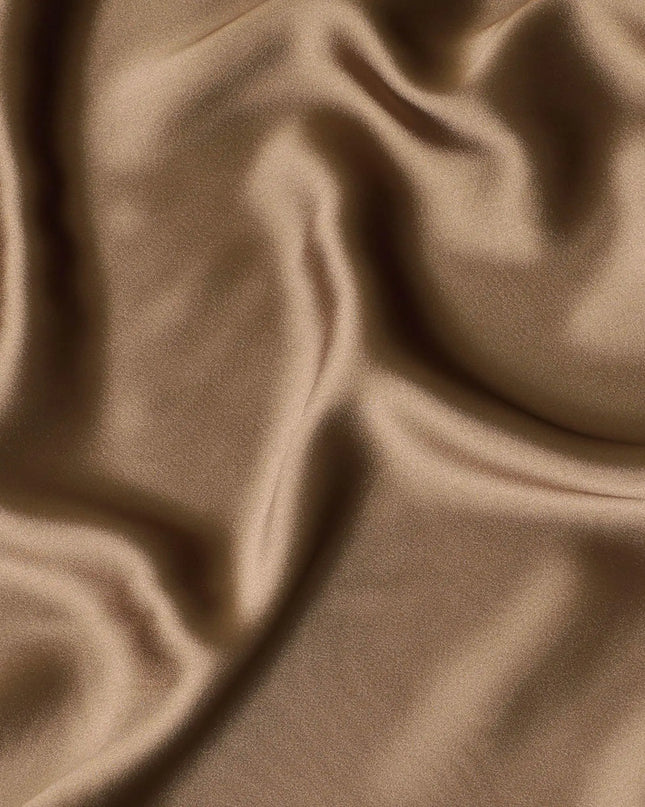Sand brown plain pure crepe satin fabric-D7570 Regal Fabrics