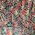 Multicolor Premium pure silk chiffon garbasaar with same tone and silver metallic lurex in floral design-D11602 Regal Fabrics