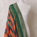 Multicolor Synthetic dupatta with gold jacquard in fancy design-D14966 Regal Fabrics