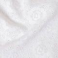 White Premium pure cotton voile fabric with same tone embroidery in floral design-D13617
